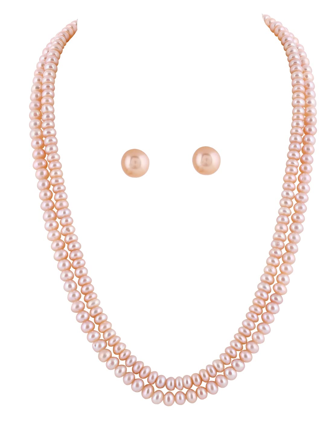 Natural Fresh Water Peech Colour Pearl Necklace Chain With Certificate from Hyderabad for Women Girls (Double Layer) (B0BLC8TYWT) Amazon Price History, Amazon Price Tracker
