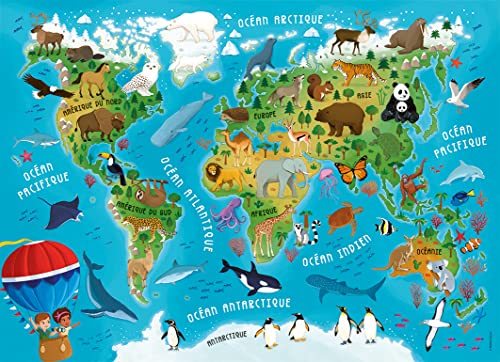 Nathan puzzle 45 p Carte du monde des animaux - vue 8
