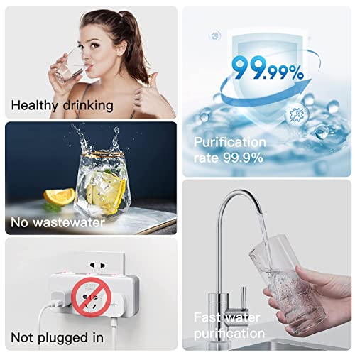 Fachioo 0.01Μm Ultra-Filtration Under Sink Water Filter, Stainless Steel Water Filtration System With Chrome Faucet, Tankless 5-Stage High Capacity, Remove 99.99% Contaminants, Quick Filter Change #TOP4