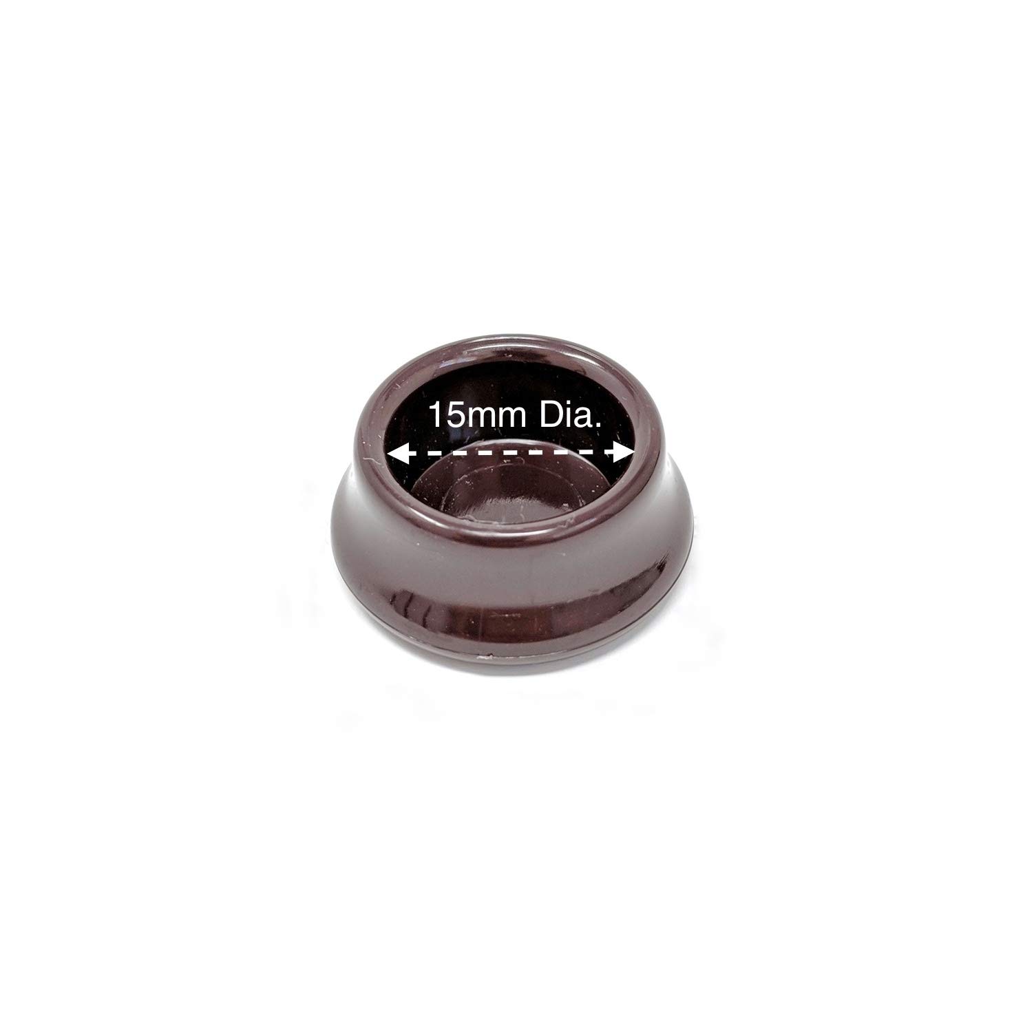 Furniture Cups. Carpet Protectors for Round Furniture Legs. Made in Germany (Brown, Inside Diameter 15mm - See Second Image Before Ordering This Size, Pack of 12) — image 1