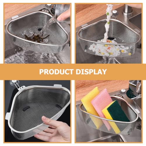 Colador de esquinero triangular de acero inoxidable para cocina miniatura 7