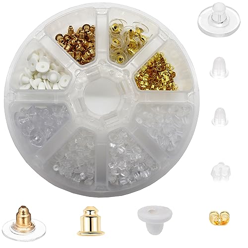 Earring Backs Ear Safety Backing Pads Ear Pin Locking Earring Backstops Lock Bullets Clutch Stopper Replacement for Studs Fish Hook Earring Hoops 400 Pack