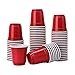 Tashiliving Glasses [100 Pack-2 oz Mini Party, Jager Bomb, Jello Shots, Sample Cups, 2 Ounce, Red