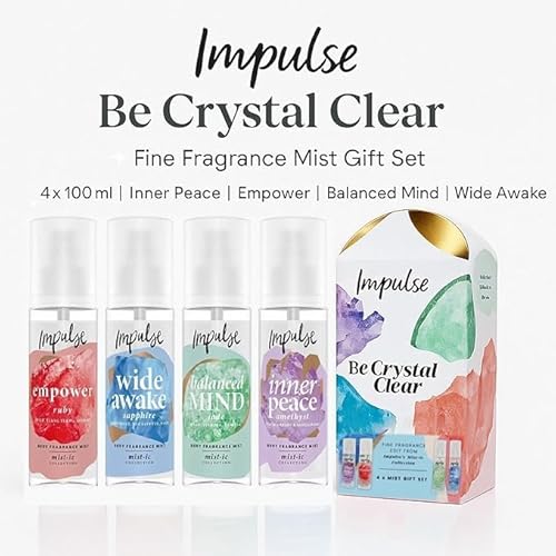 Impulse Mist-ic Body Spray Gift Set, 4 x 150 ml Fragrance Mists - Present Collection for All Occasions (Inner Peace, Empower, Balanced Mind, Wide Awake) - Image 5
