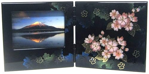 海外向けおみやげ 日本のお土産 加賀の伝統 石川伝統工芸品 加賀 山中漆器 ブック型 写真立て 日本フォトスタンド 輝桜 箱入