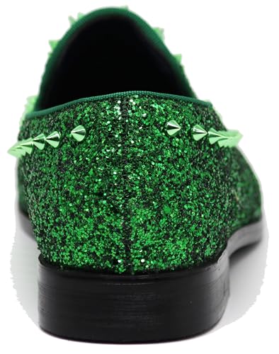 Image of SPK16 Men's Vintage Spike Dress Loafers Slip On Fashion Shoes Classic Tuxedo Dress Shoes