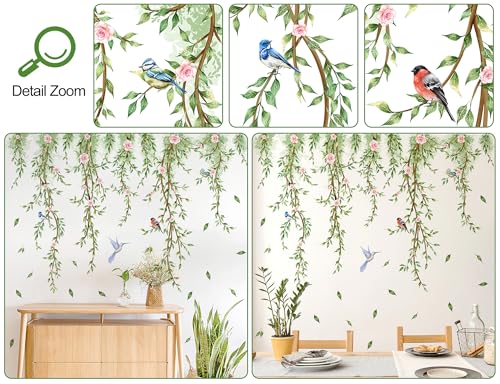 Vinilo decorativo hojas verdes para pared miniatura 3