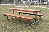 KIRCHBERGER METALL Kinder Picknickbank Holz Edelstahl Tisch Bank Kombination