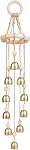 Wind Chimes Outdoor, Wooden Wind Chimes with 10 Gold Bells,Melody Light Tone,Classic Zen Garden Cute Wind-Chime Home Hanging Décor for Relaxation, Grace, Patio, Garden, Indoor Peace,Bedroom