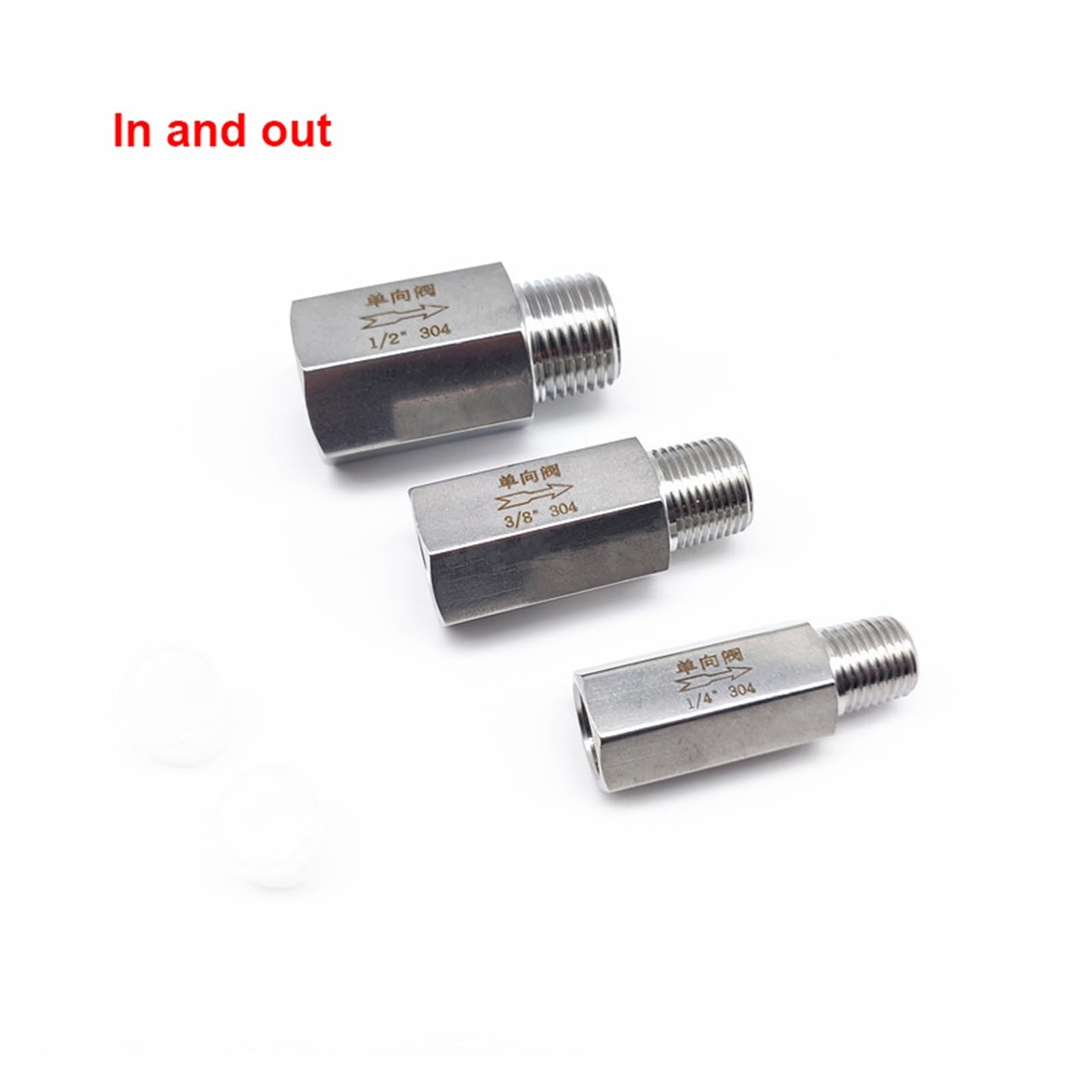 Valvola di ritegno Valvola di ritegno, valvola di non ritorno, valvola unidirezionale in acciaio inossidabile 304 1/8" 1/4" 3/8" 1/2" 3/4" 1" Valvola di ritegno con filettatura maschio-femmina(In and
