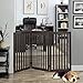 Total Win Freestanding Pet Gate for Dogs with 2PCS Support Feet, Foldable Wooden Dog Gates for Doorways Stairs, Indoor Pet Puppy Safety Fence, Extra Tall, 36 Inches H, 60 Inches W, 3 Panels, Espresso