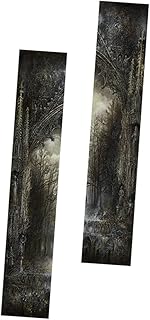 ORFOFE 2 peças de adesivos criativos de porta de Halloween escuro e assustador floresta adesivos assustadores adesivos de porta assustadores adesivo de porta assustadora adesivo de mural de porta 3D adesivos de porta de floresta escura decalques de porta de Halloween PVC 3D