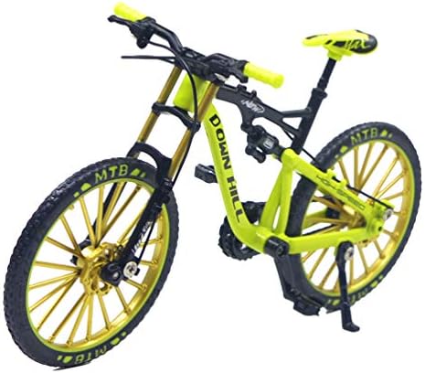 Ailejia Mini Racing Bicycle Ornament Vehicles Mountain Finger Dirt Bike Toy Model Decoration Crafts for Home (S-Green)