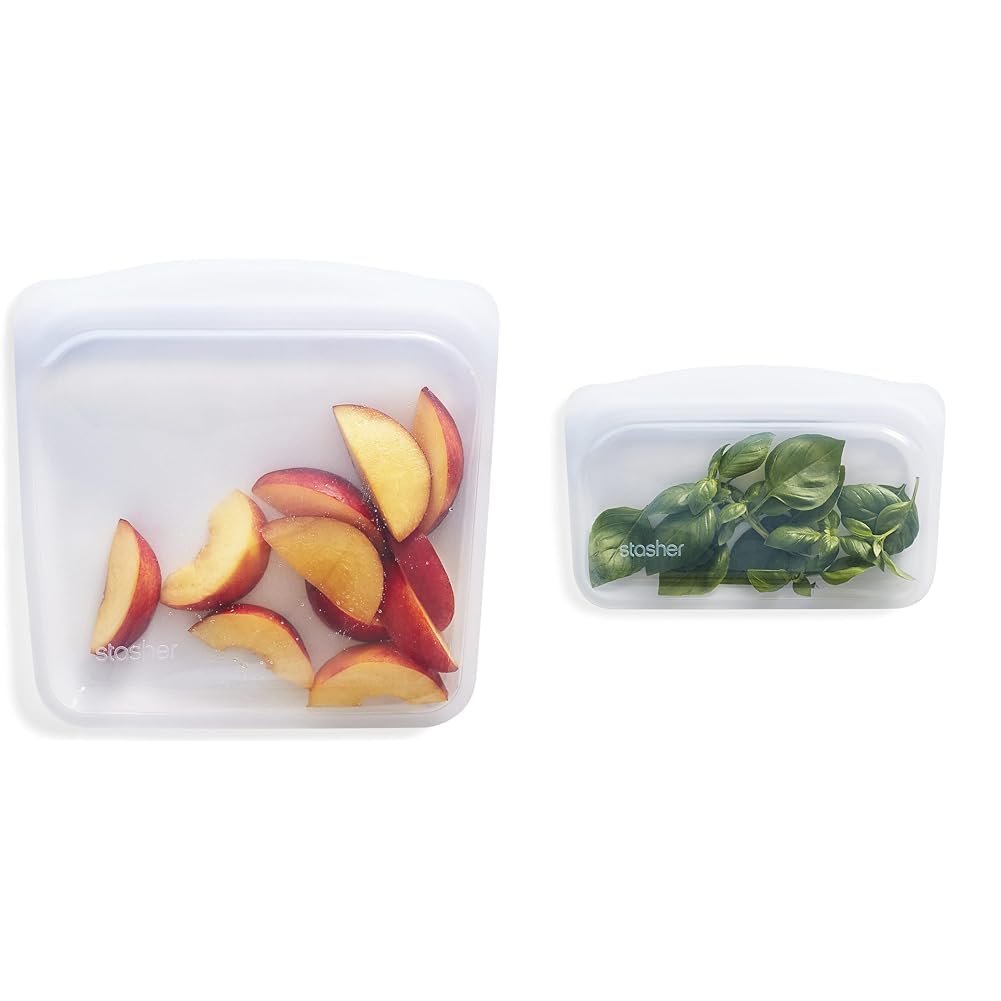 Sacs de congélation réutilisables Stasher en silicone alimentaire | Pochette zip lavable
