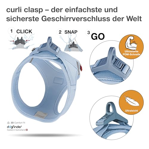 Vest Harness curli Clasp Air-Mesh Skyblue M