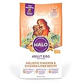 HALO Natural Dry Dog Food - Premium and Holistic Real Whole Meat - Chicken & Chicken Liver Recipe - 21 Pound Bag - Sustainably Sourced Adult Dog Food - Non-GMO, Highly Digestible, and Made in the USA