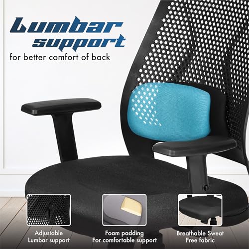 Image of Da URBAN AeroFlex Office Chair, Mid Back Mesh Ergonomic Home Office Desk Chair with 1 Year Warranty,Tilt Lock Mechanism (Black)