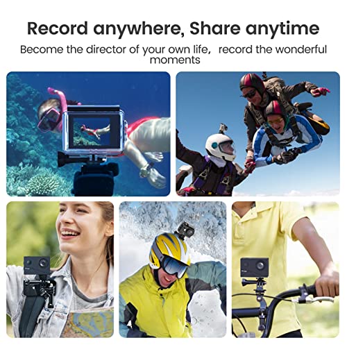 Hls Waterproof Action Camera 4K Stabilization With 3 Batteries 1350Mah For Video,4K Wifi Remote Underwater Cameras With Wide Angle Lens Hd,Sports Action Video Cameras With Accessories Mount Kit #TOP5