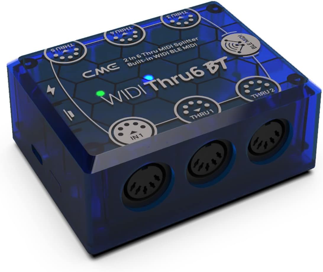WIDI Thru6 BT - 2-in-6-out MIDI Thru with 5-pin DIN and Bluetooth - High-speed transfer of all data