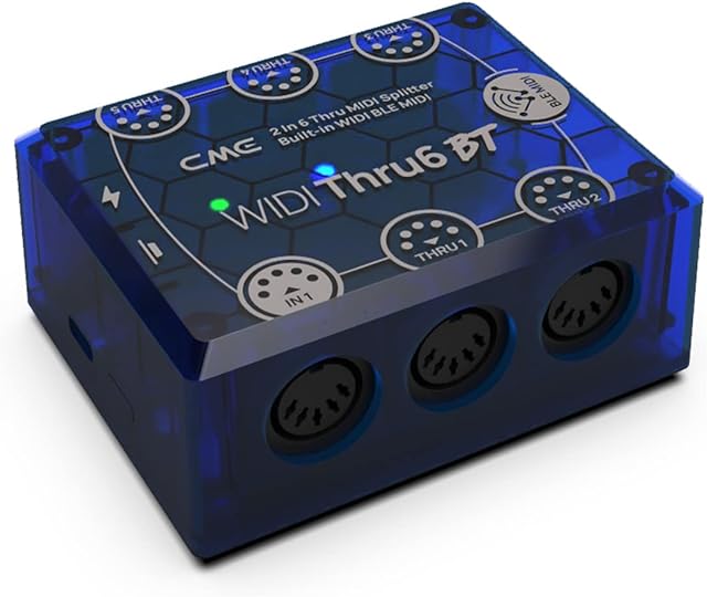 CME WIDI Thru6 BT - 2-in-6-out MIDI Thru/Split z 5-pin DIN i Bluetooth MIDI - szybki transfer wszystkich danych MIDI, ekstremalna dokładność dla wszystkich urządzeń MIDI