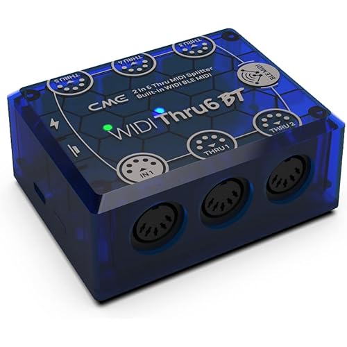 CME WIDI Thru6 BT - 2-in-6-out MIDI Thru/Split with 5-pin DIN and Bluetooth MIDI - future-proof technology, high-speed transfer of all MIDI data, extreme accuracy for all MIDI devices