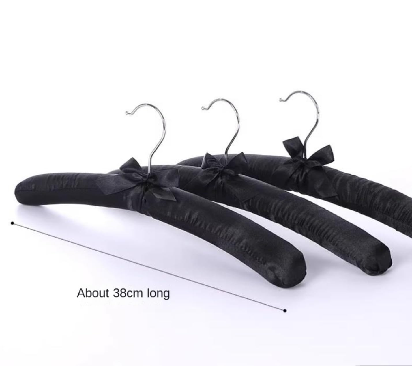 Perchas Armario Vestidor Perchas Acolchadas con Esponja Antideslizantes For Vestidos De Novia Y Ropa Casa Duraderas Ahorra Espacio(Black,10pcs)
