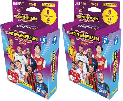Panini ADRENALYN Ligue 1 McDonald's 2024-2025 Trading Cards Game Blister 8 Pochettes (Lot de 2)