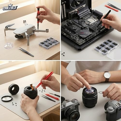 Image of COOLCOLD Electronics Repair Tool Kit Combo - 115 in 1 Precision Screwdriver Set + 500pc Laptop & Computer Screw Assortment Kit, Professional Repair Tools for Mobile, PC, Laptop, Tablet,Gaming Console