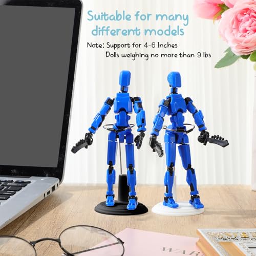 Image of Yaocom 24 Pcs Doll Stand Adjustable Action Figure Display Holder Support for 4-6 Inches Dolls, Creative Storage Stand for Home Shop Birthday Party Favor for Male Female(Black and White)
