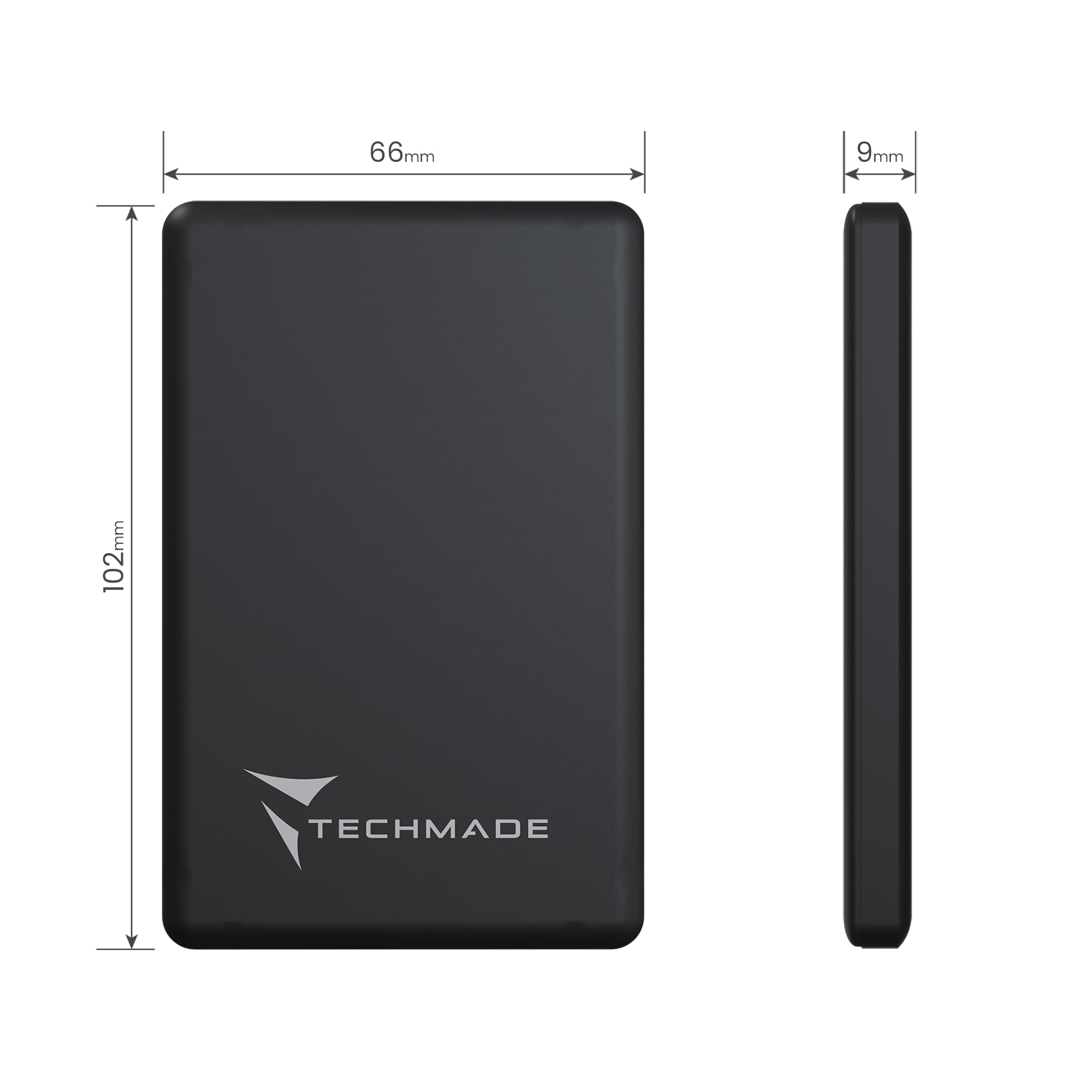 TNTOR Draagbare powerbank, 10.000 mAh, ultradunne powerbank, mini-externe batterijen voor Android iPhone, SmartWatch, camera, selfie, licht- blauw