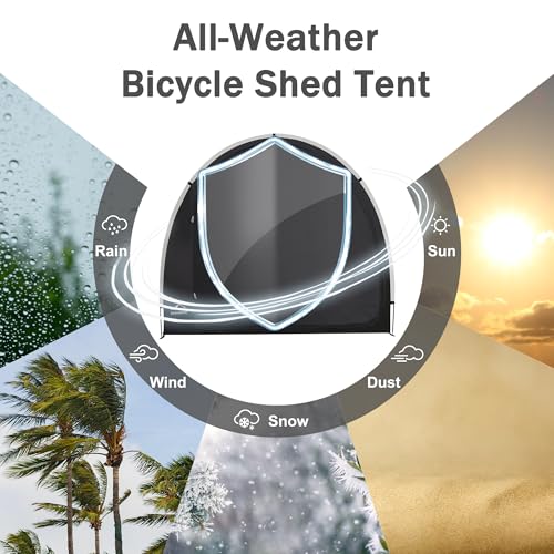 Bike Storage Shed Tent, Waterproof Outdoor Storage Shed for Bicycle, Easy Setup, Portable Storage Tent for Motorcycle,Garden Tools,Lawn Mower by Azaeahom - Image 4