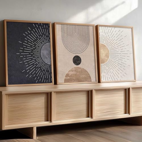 Image of Kalit Kala Decor Painting Boho Wall Art Home Decoration Paintings With Frame For Living Room Bed Room Hotel Wall Decor Digital Reprint Set of 3 (13X17 inch)