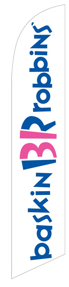 Custom Baskin Robbins Feather Banner Swooper Flag -No Wind Required- Replacement FLAG ONLY