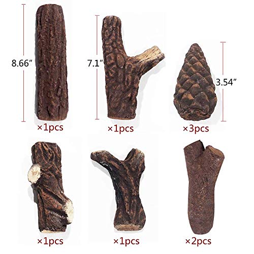 Regal Flame 9 Piece Petite Set of Ceramic Wood Gas Fireplace Logs Logs for All Types of Indoor, Gas Inserts, Ventless & Vent Free, Propane, Gel, Ethanol, Electric, or Outdoor Fireplaces & Fire Pits. - Thumbnail 5