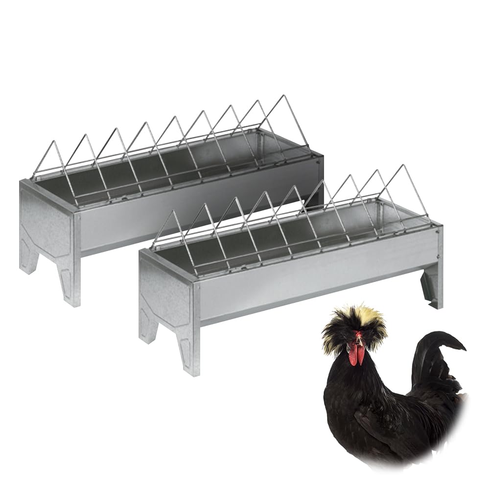 FINCA CASAREJO Comedero para gallinas metálico de 50 cm. Comedero para faisanes, Pavos, gallinas y Aves de Corral. (2)