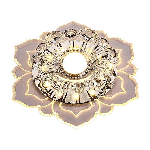 Foco de Techo LED Resistente, Moderno y Minimalista, de Cristal, para Porche, balcón, hogar, empotrable, luz de Techo Lotus Light de 3 W, Ideal para Sala de Estar, Dormitorio y Pasillo.