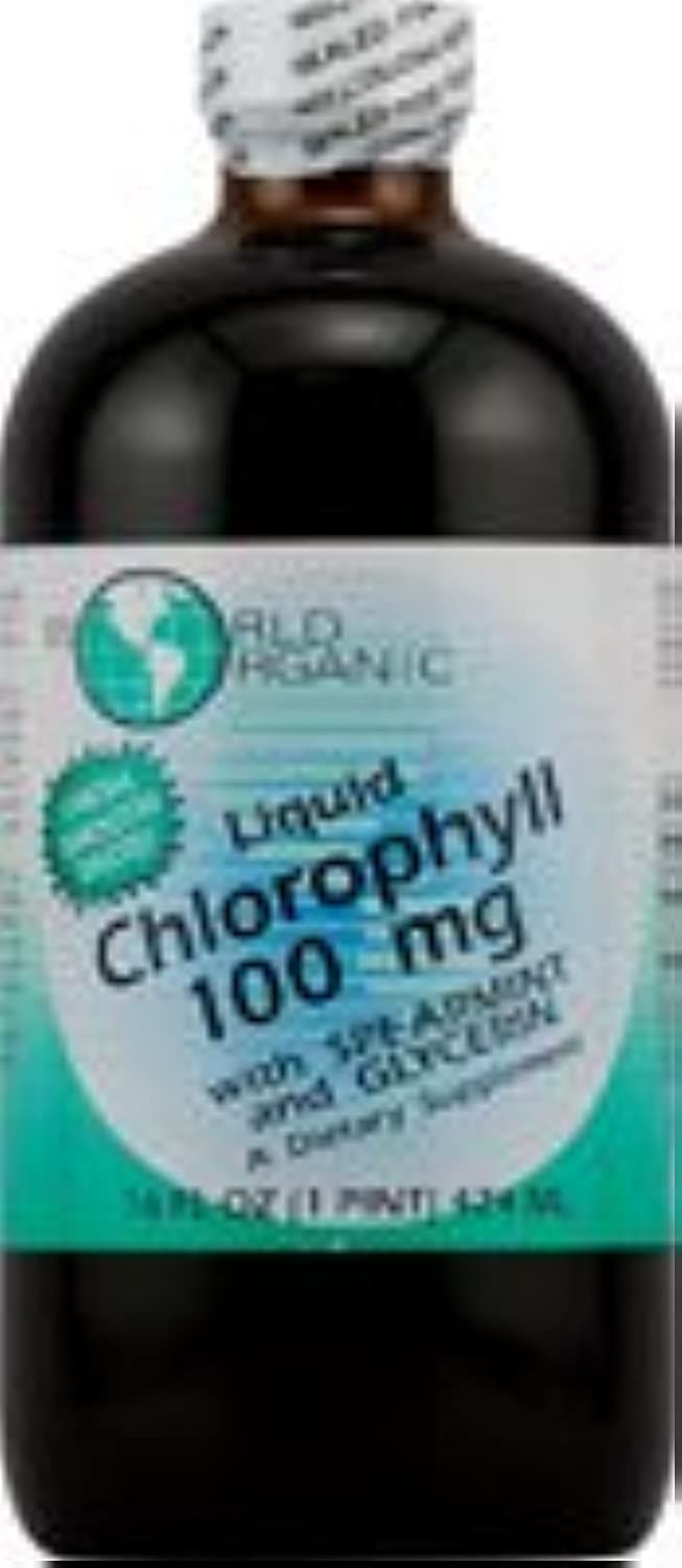 World Organics Liquid Chlorophyll Liquid with Spearmint, 16 Fluid Ounce