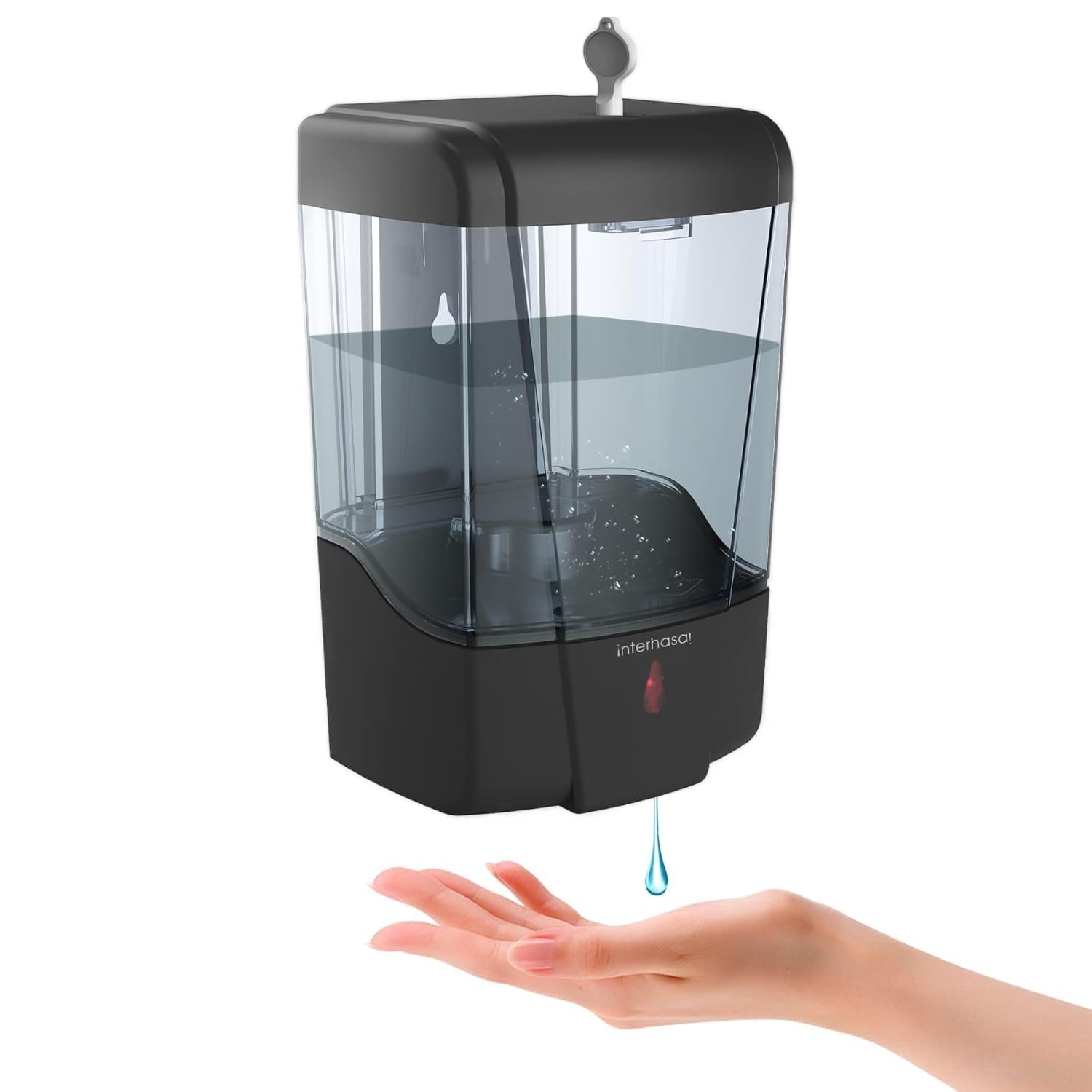 interhasa! Automatic Soap Dispenser for Bathroom Handwash Wall Mounted Liquid Soap Dispensers Hand 600ml Wash Touchless Sensor Smart for Home Kitchen Basin Sink, ABS Plastic, Battery Operated, Black (B0CYC5D76R) Amazon Price History, Amazon Price Tracker