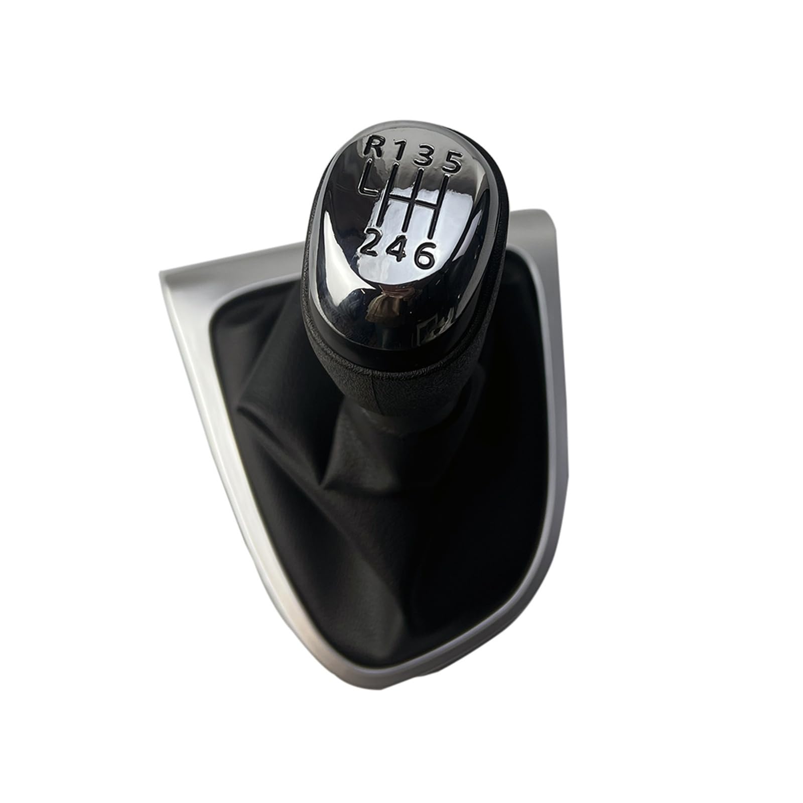 Byskjz One Color Car Shift Knob Cover For Clio 4 Iv For Mk4 2012-2019 Lhd 5/6 Speed Stick Change Head Gearbox Dust Cover Gear Shift Knob Gaiter Boot Case(Chrome 6 Speed)