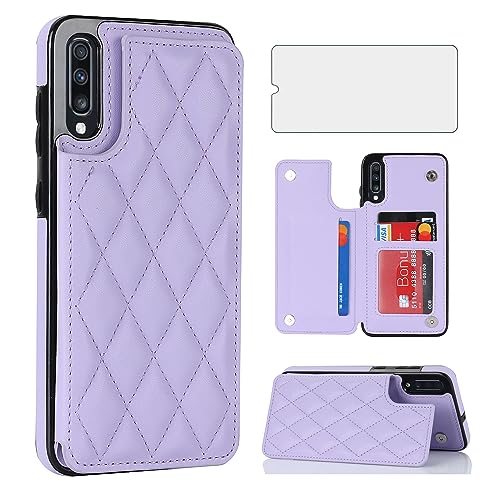 Coque Samsung A70 antichoc avec fente carte anti-RFID et verre trempé