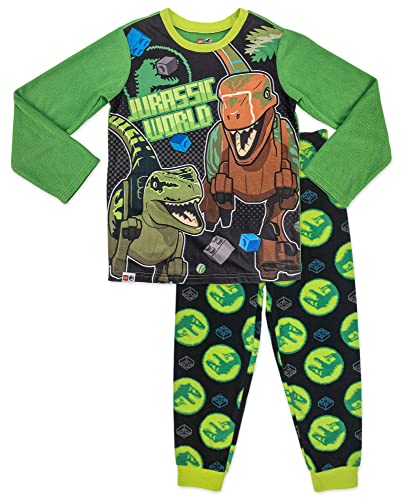 LEGO Jurassic World Boys 2 Piece Pajama Set, Size 4-5 Green