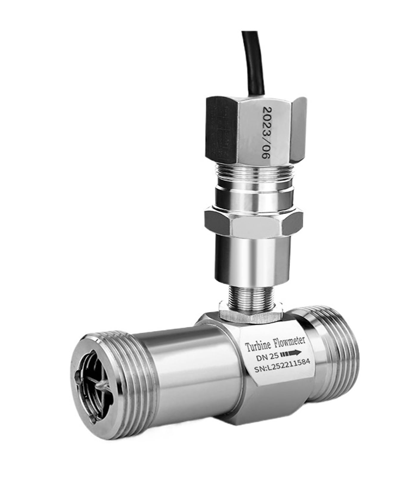 KSZHZYMGX IP68 Waterproof Turbine Flow Meter Liquid Water Flow Sensor(DN40 Pulse)