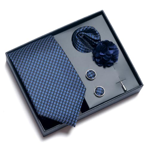 Image of joy alice 70 Colors Ties Set Men Mixed Color Necktie Handkerchief Cufflinks Brooch 3.15 Formal