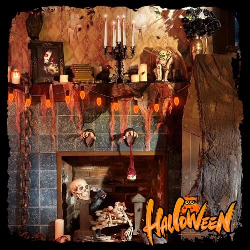 Image of C9 LED Orange Halloween String Lights 25Ft Outdoor Christmas Decorations Lights with 26 LED Shatterproof Orange Bulbs, Hanging Christmas Lights for Outdoor Patio Roofline Backyard Party Garden Lawn