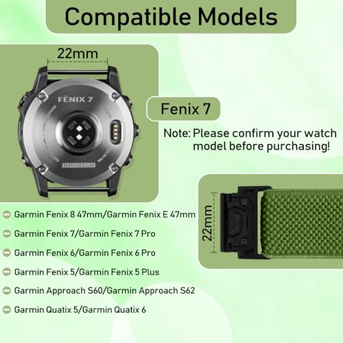 Correa de Nylon 22 mm para Garmin Fenix 8 y otros modelos miniatura 2