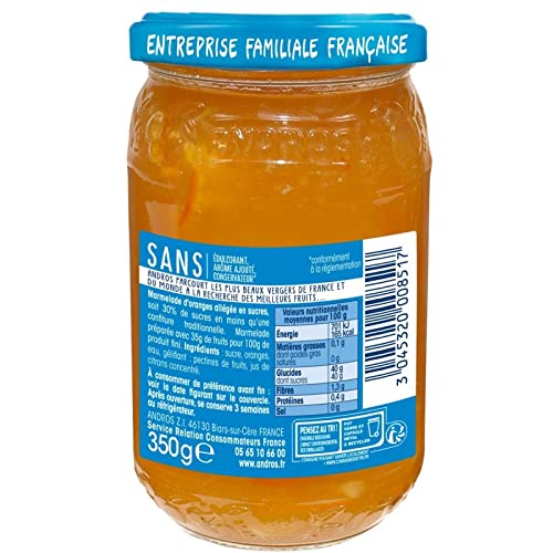 ANDROS ALLEGE - Allegée Marmelade D'Orange 350G - le Lot De 4