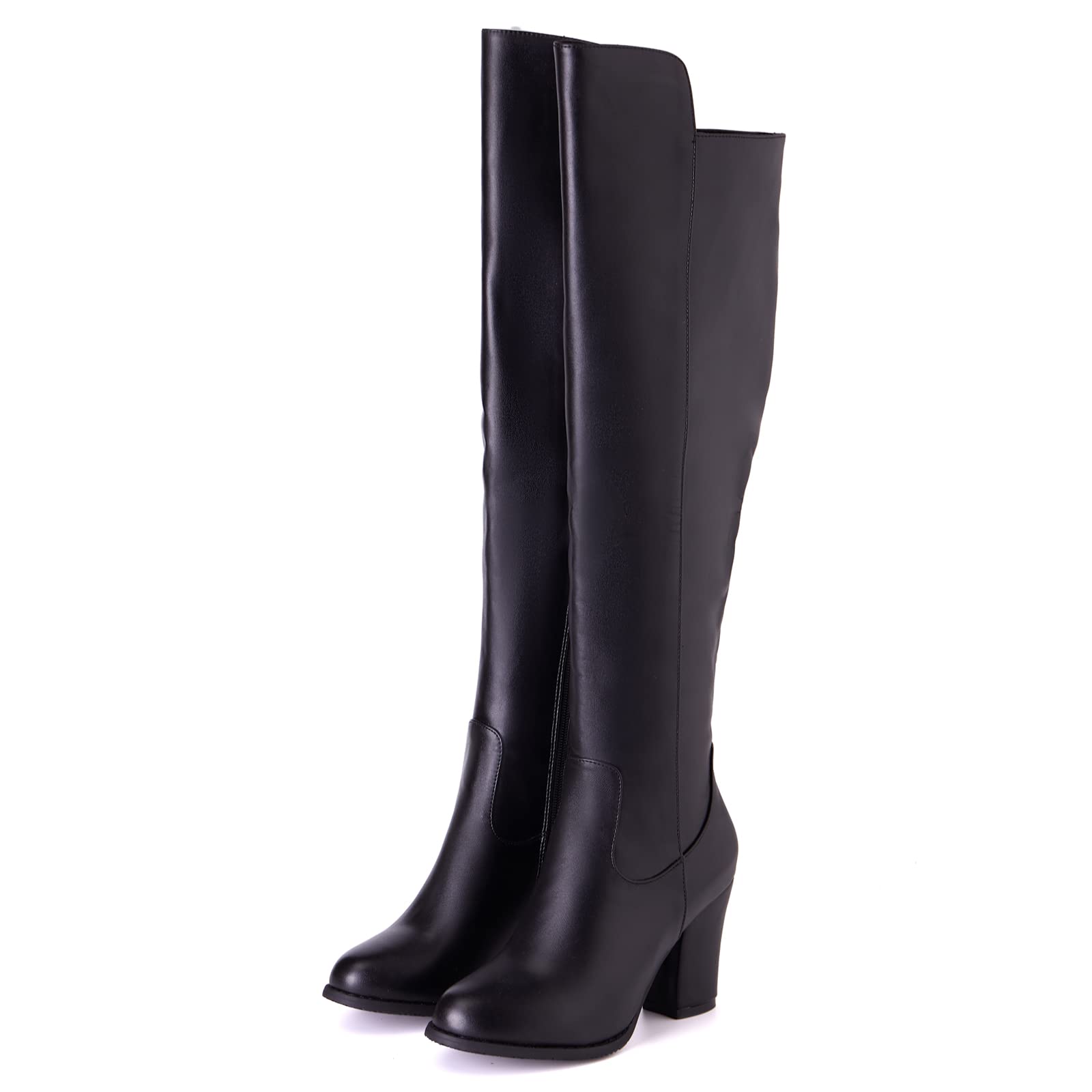 Lizoleor Damänner Elegant Overknees Winter Lang Stiefel Blockabsatz
