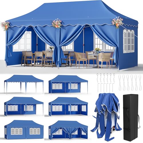 Carpa Plegable 3x6 Azul con Paredes Laterales y Protección UV