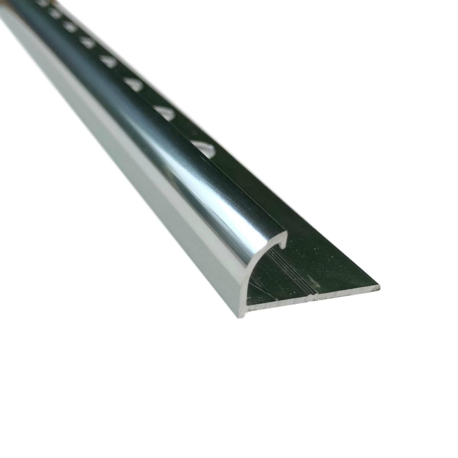 Metal Round Edge Tile Trim Bright Silver Chrome 12mm Any Quantity! (1)