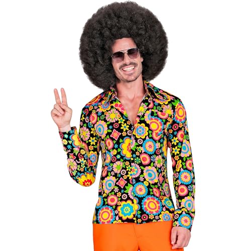 W WIDMANN MILANO Party Fashion - Camisa hippie, hipster, Flower Power, fato anos 60, disfarces carnaval